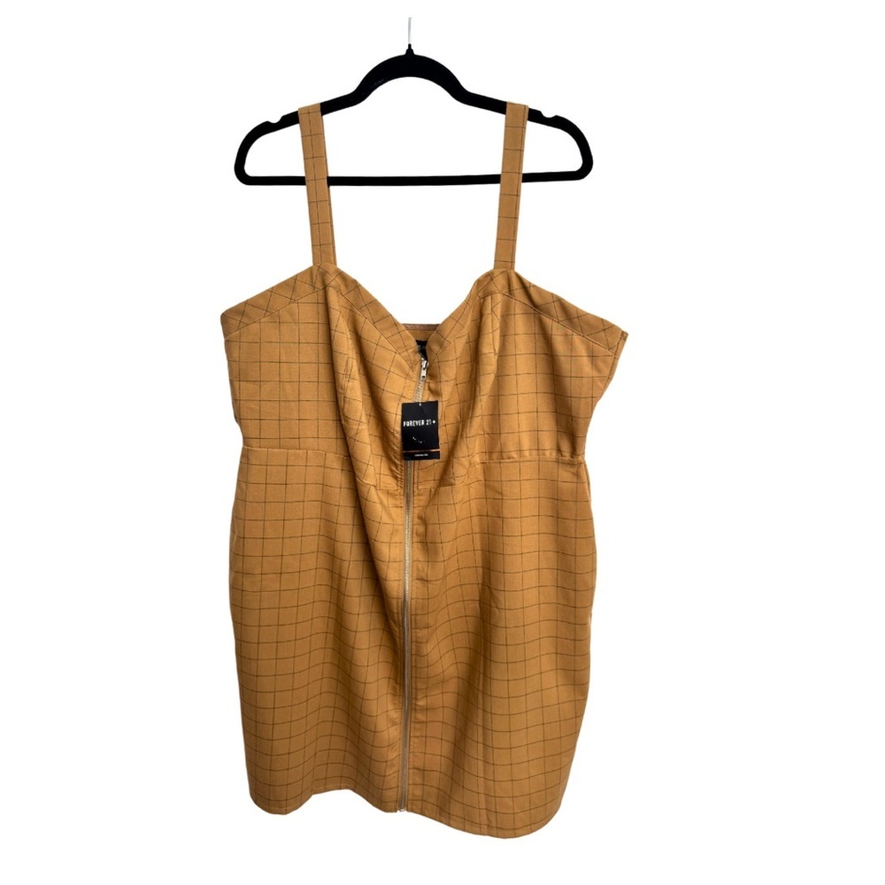 Forever 21 Tan Checkered Mini Dress